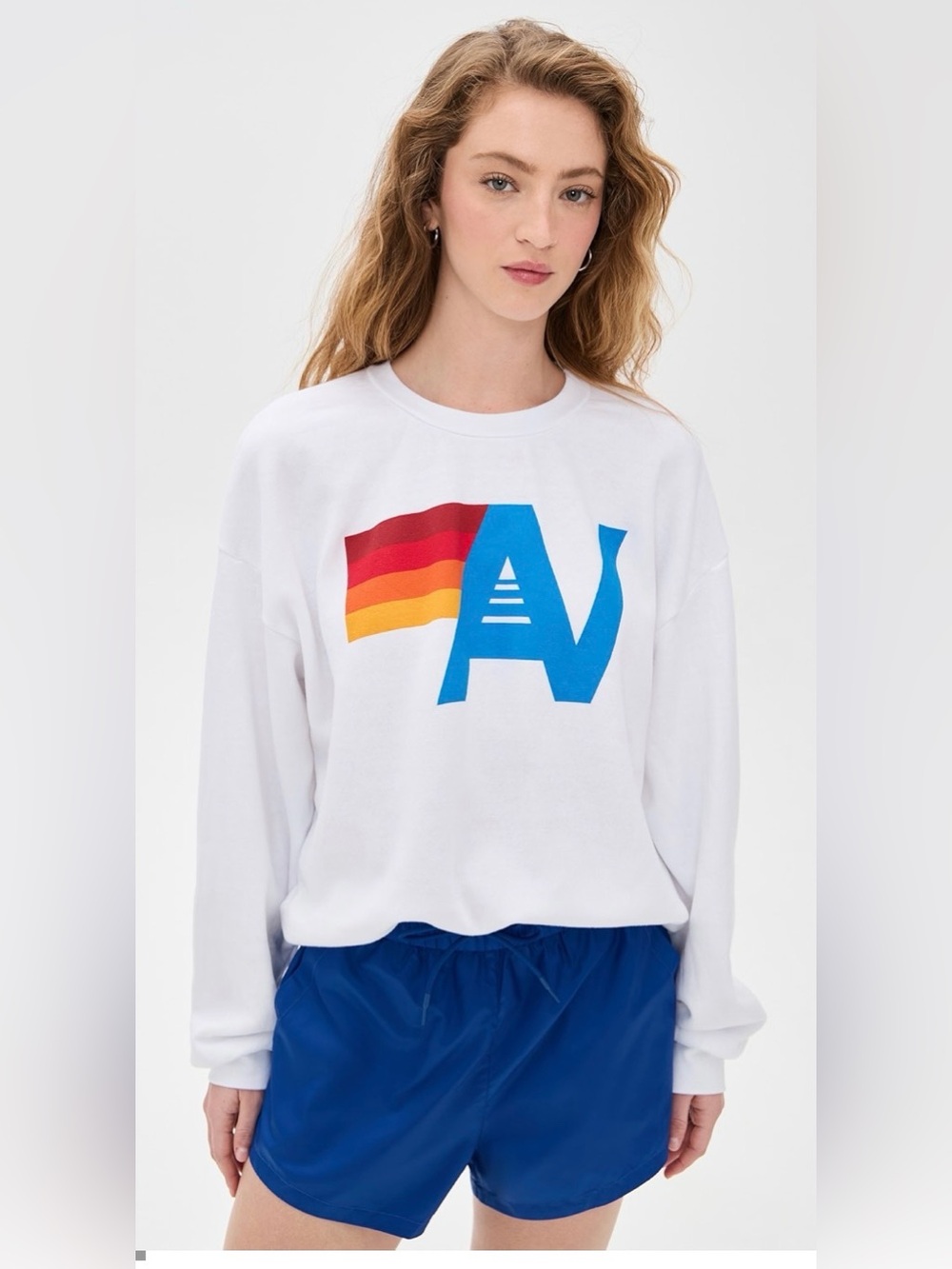 Aviator Nation White Crewneck Sweatshirt Size M